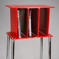 Industrial Modern - LP Storage. 2007, 44 x 23 x 14 inches - salvaged steel, chrome, powder coat, 105lbs. Photo: Trent Watts