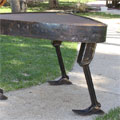 Broadway Shoe Repair Table, 2014. Shoe shop provided the steel lasts and stakes.